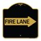 Signmission Designer Series Sign-Fire Lane Right Arrow, Black & Gold Aluminum Sign, 18" x 18", BG-1818-24391 A-DES-BG-1818-24391 - alternate 1